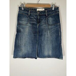 Vintage 90s Paper Denim & Cloth denim mini skirt front slit 30 Japanese denim